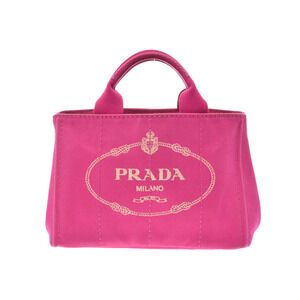 Prada Canapa Fuchsia Pink Canvas Tote Bag